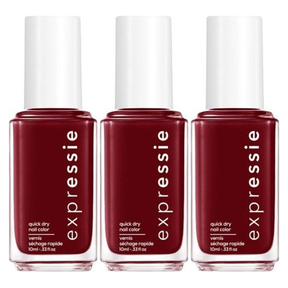 3x Essie 10ml Quick Dry Nail Polish Pack - 290 Not So Low-Key (Fast-Drying Purple)