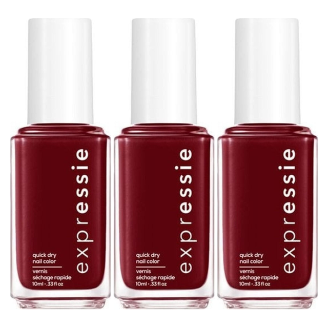 3x Essie 10ml Quick Dry Nail Polish Pack - 290 Not So Low-Key (Fast-Drying Purple)