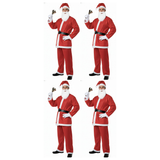 4x Adult Santa Claus Costume Suit Bulk Pack - Father Christmas (Xmas Party)