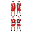 4x Adult Santa Claus Summer Costume Suit w/ Shorts Bulk Pack - Father Christmas (Xmas Party)