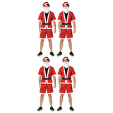 4x Adult Santa Claus Summer Costume Suit w/ Shorts Bulk Pack - Father Christmas (Xmas Party)