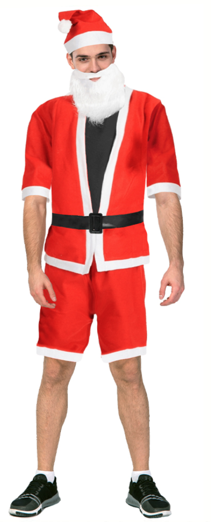 ADULT SUMMER SANTA CLAUS COSTUME Suit Father Xmas Party Outfit Father Christmas