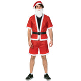 Adult Santa Claus Summer Costume Suit w/ Shorts - Father Christmas (Xmas Party)