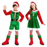 Santas Helpers Group Costume Set - 2x Boys Elf + 2x Girls Elf (Christmas Xmas Party)