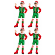 4x Boys Green Christmas Elf Group Costume Bulk Pack - Childrens Santas Helper Xmas Party Outfit