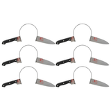 6x Halloween Fake Knife Through Head Headband Bulk Pack - Horror Party Prank Joke