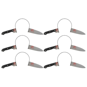 6x Halloween Fake Knife Through Head Headband Bulk Pack - Horror Party Prank Joke