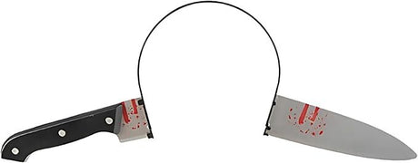 3x Halloween Fake Knife Through Head Headband Pack - Horror Party Prank Joke