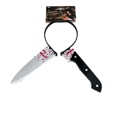 6x Halloween Fake Knife Through Head Headband Bulk Pack - Horror Party Prank Joke