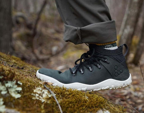 Vivobarefoot Mens Magna FG Shoes Trail Hiking Barefoot Boots - Obsidian/White