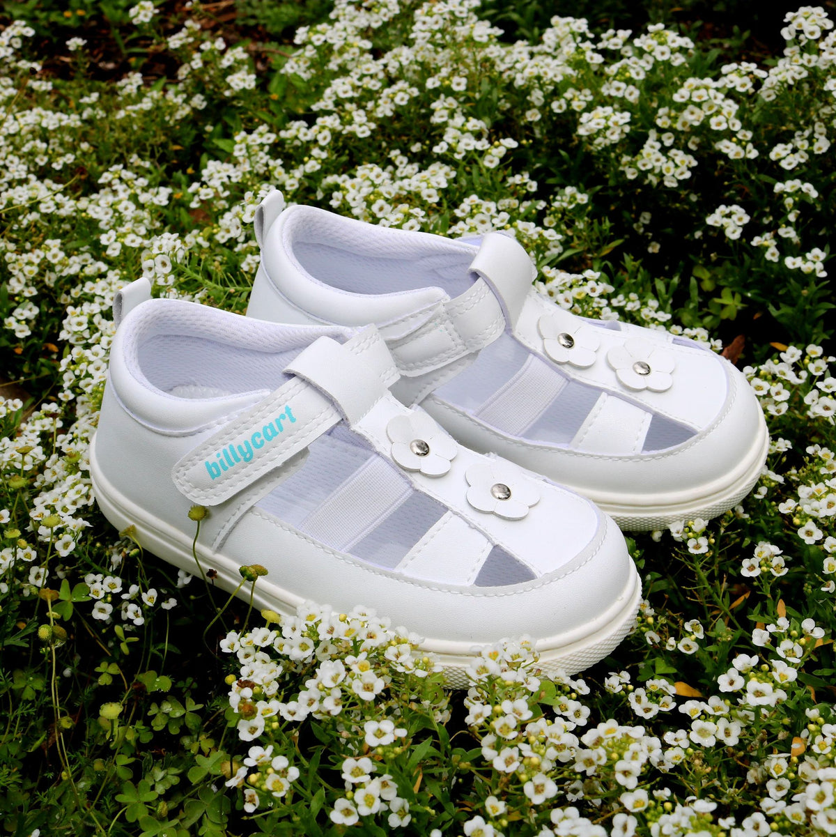 Billycart Layla Girls Wide-Fit Sandals - White (Toddler Shoes)