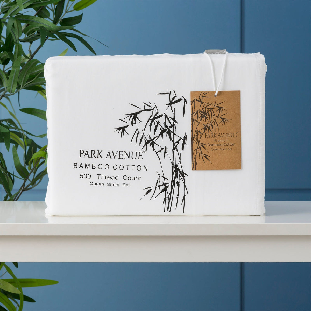 Park Avenue 500TC Natural Bamboo Cotton Kids Bed Sheet Set - White (Anti-Wrinkle Satin Finish)