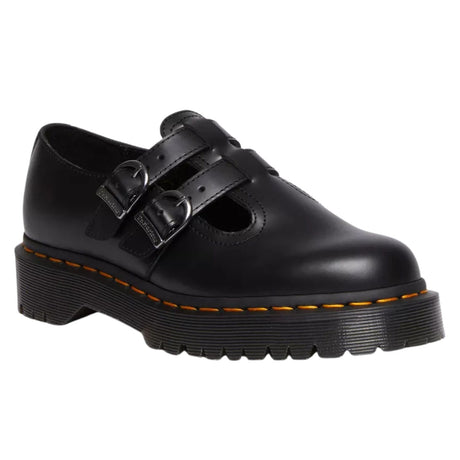 Dr. Martens 8065 Double Buckle Mary Jane Sandals (Smooth Leather Flats) - Black