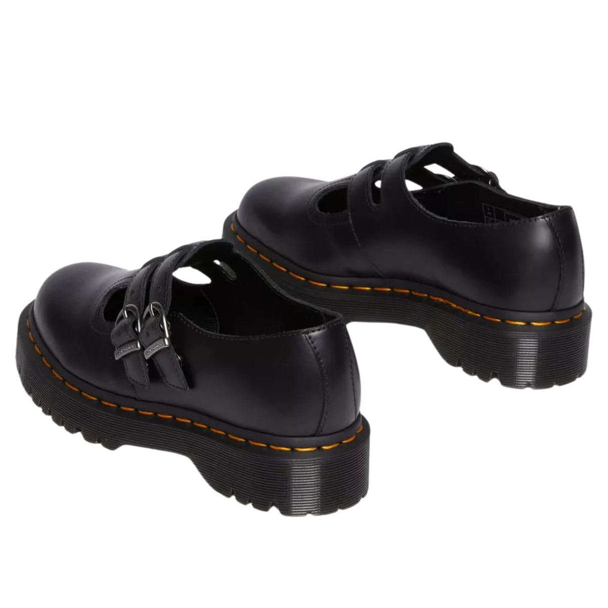 Dr. Martens 8065 Double Buckle Mary Jane Sandals (Smooth Leather Flats) - Black