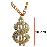 Gold Big Daddy Dollar Sign Chain Necklace 10cm - Rapper/Hip Hop (Costume Accessory)
