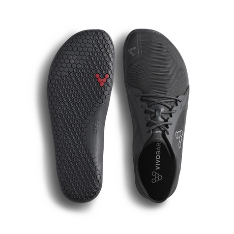 Vivobarefoot Mens Primus Lite IV Barefoot Shoes - Obsidan Black (Lightweight Recycled Runners)