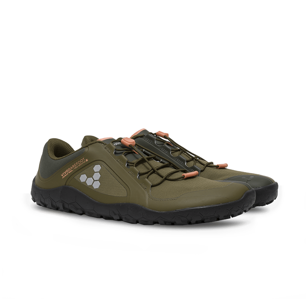 Vivobarefoot Mens Primus Trail III All Weather FG Barefoot Shoes - Dark Olive (Trail Runners)