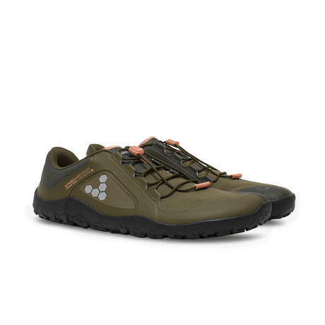 Vivobarefoot Mens Primus Trail III All Weather FG Barefoot Shoes - Dark Olive (Trail Runners)