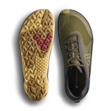Vivobarefoot Mens Primus Trail Flow Barefoot Shoes - Dark Olive/Gum (Lightweight Recycled Runners)
