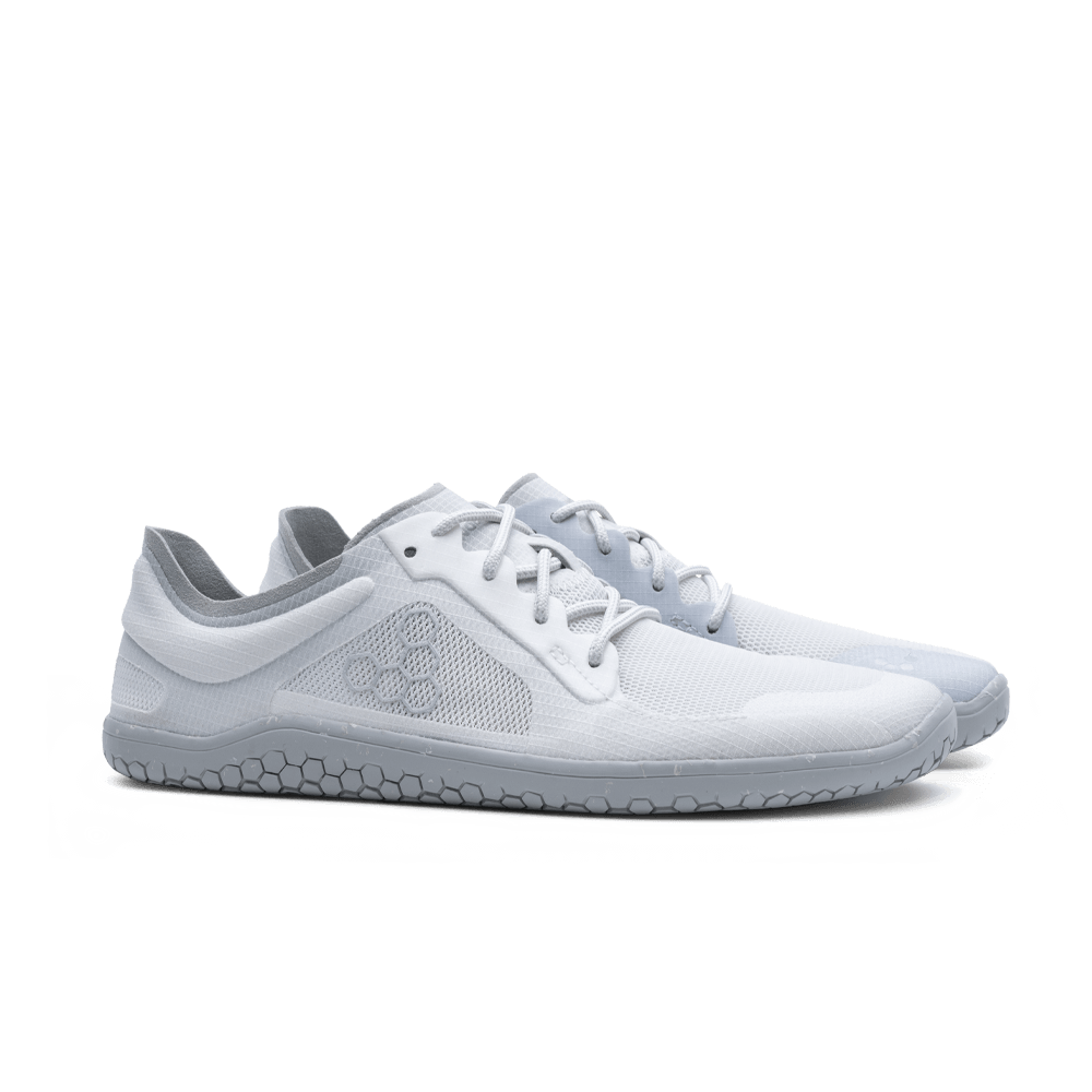 Vivobarefoot Mens Primus Lite 3.5 Barefoot Shoes - Mineral White (Lightweight Recycled Runners)