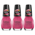 3x Sinful Colors 15ml Bold Colour Pink Sneaker Texture Nail Polish Pack - 2680 Fit Chick