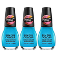 3x Sinful Colors 15ml Bold Colour Texture Nail Polish Pack - 2683 Double Time Blue