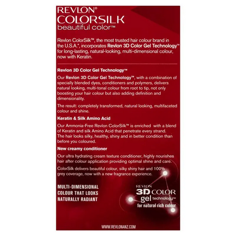 Revlon ColorSilk 20 Brown Black Permanent 3D Hair Colour w/ Keratin - Brown/Black