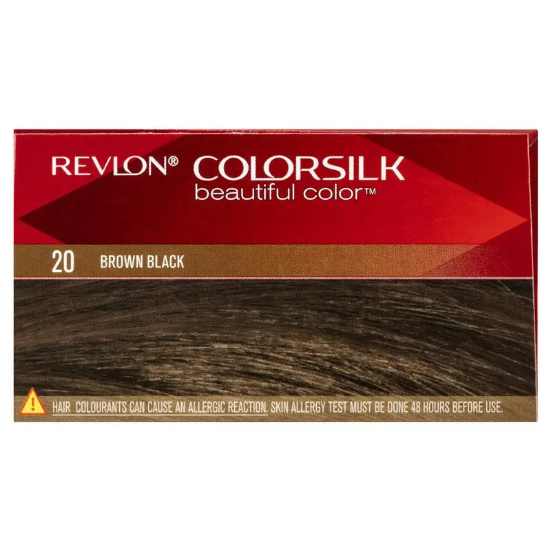 Revlon ColorSilk 3D Permanent Hair Colour with Keratin - 20 Brown/Black