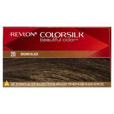 3x Revlon ColorSilk 3D Permanent Hair Colour with Keratin Pack - 20 Brown/Black