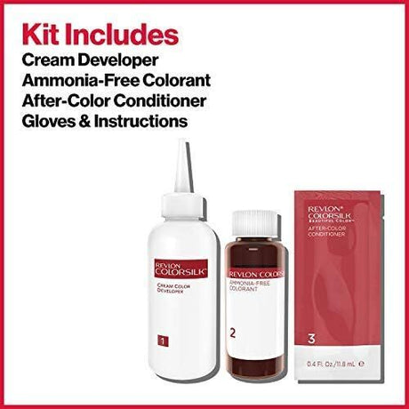 Revlon ColorSilk Beautiful 3D Permanent Hair Colour Keratin - 40 Medium Ash Brown
