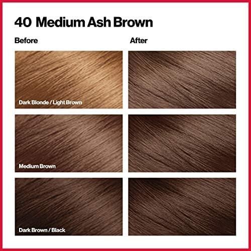 Revlon ColorSilk Beautiful 3D Permanent Hair Colour with Keratin - 40 Medium Ash Brown