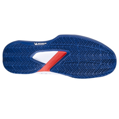 Babolat Mens Propulse Fury 3 Clay Tennis Shoes - White/Estate Blue (Michelin Sole Padel Shoes)