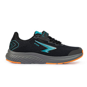 Sfida Brazen Boys V Strap Runners - Black/Teal (Kids Sneakers/Shoes) - BLACK/TEAL