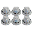 6x Happy New Year Metallic Trilby Hat Bulk Pack - Black/Silver Triangles (Party Costume & Fancy Dress)