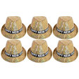 6x Happy New Year Metallic Trilby Hat Bulk Pack - Black/Gold Triangles (Party Costume & Fancy Dress)