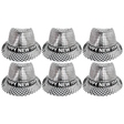 6x Happy New Year Metallic Trilby Hat Bulk Pack - Black/Silver Squares (Party Costume & Fancy Dress)