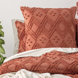 Park Avenue Medallion Vintage Washed Tufted Cotton Quilt Cover Set - Auburn