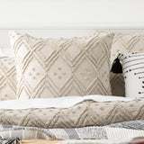 Park Avenue Medallion Vintage Washed Tufted Cotton Quilt Cover Set - Stone