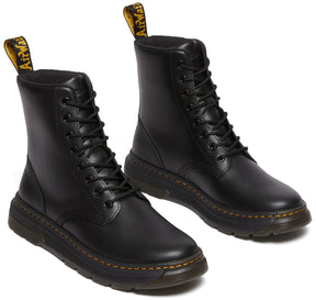 Dr. Martens Crewson 8 Eye Crazy Horse Leather Boots (Combat Shoes) - Black