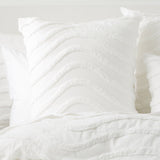 Cloud Linen Wave Vintage Washed Tufted Cotton Chenille Quilt Cover Set - White