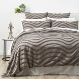 Cloud Linen Wave Vintage Washed Tufted Cotton Chenille Quilt Cover Set - Grey