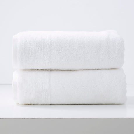 Renee Taylor Aireys 650 GSM Zero Twist Cotton Bath Towel Set - Snow (2 to 14 Piece Packs)