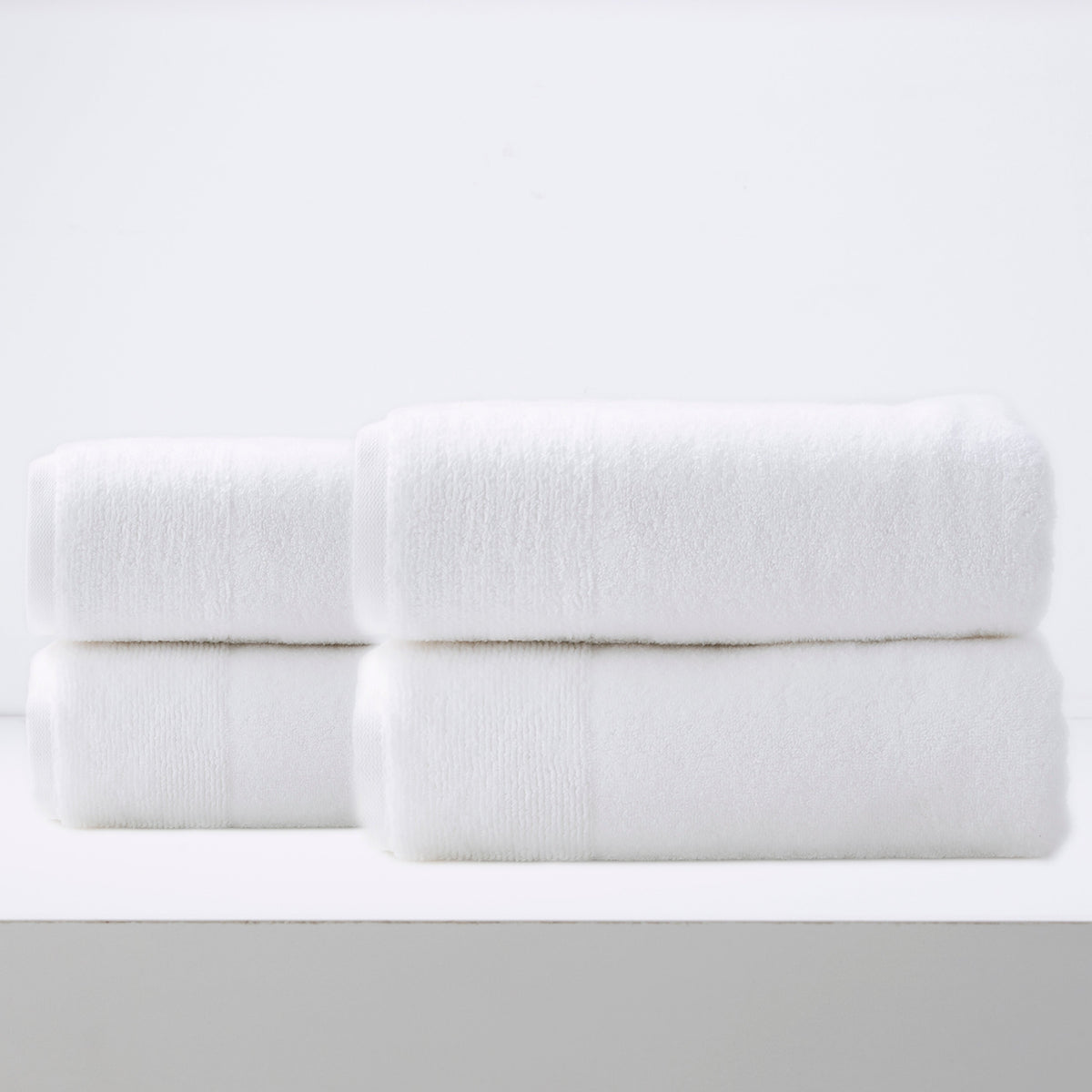 Renee Taylor Aireys 650 GSM Zero Twist Cotton Bath Towel Set - Snow (2 to 14 Piece Packs)