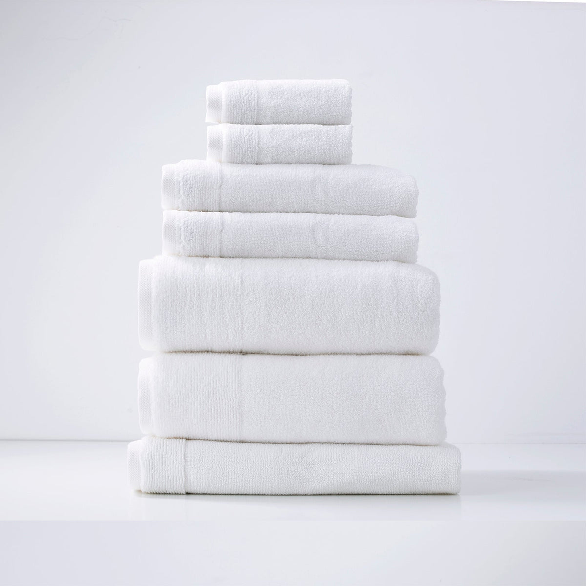 Renee Taylor Aireys 650 GSM Zero Twist Cotton Bath Towel Set - Snow (2 to 14 Piece Packs)