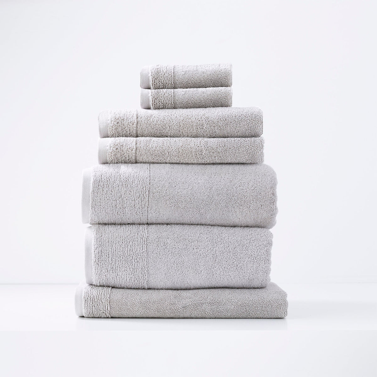 Renee Taylor Aireys 650 GSM Zero Twist Cotton Bath Towel Set - Vapour (2 to 14 Piece Packs)