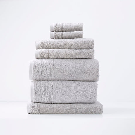 Renee Taylor Aireys 650 GSM Zero Twist Cotton Bath Towel Set - Vapour (2 to 14 Piece Packs)