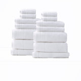 Renee Taylor Aireys 650 GSM Zero Twist Cotton Bath Towel Set - Snow (2 to 14 Piece Packs)