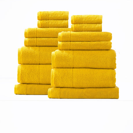Renee Taylor Aireys 650 GSM Zero Twist Cotton Bath Towel Set - Spice (2 to 14 Piece Packs)