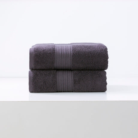 Renee Taylor Brentwood 650 GSM Low Twist Cotton Bath Towel Set - Carbon (2 to 14 Piece Packs)