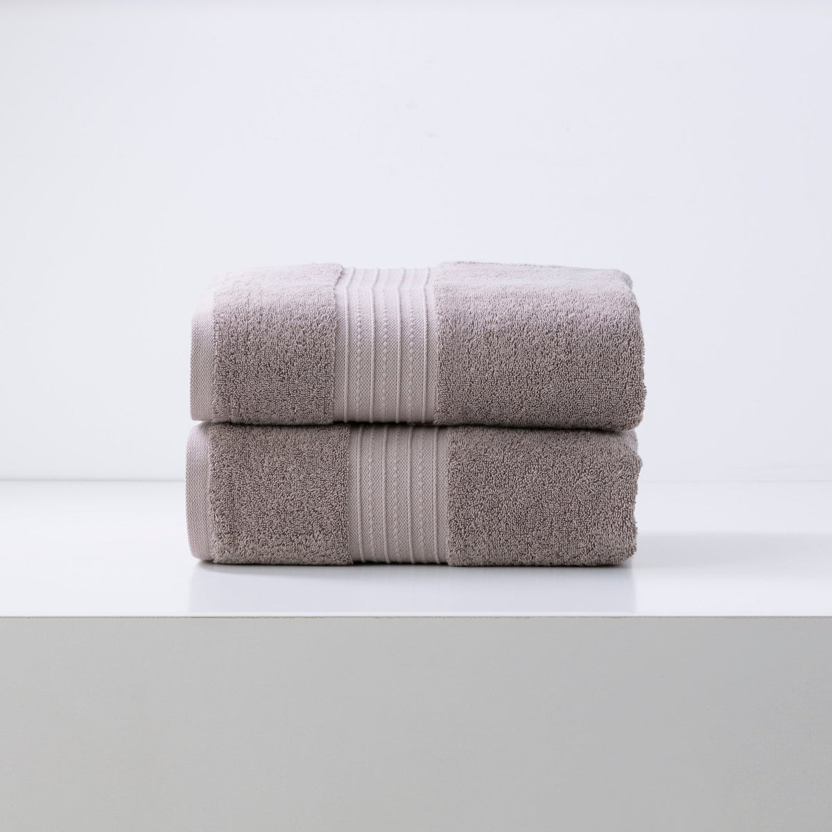 Renee Taylor Brentwood 650 GSM Low Twist Cotton Bath Towel Set - Whisper (2 to 14 Piece Packs)